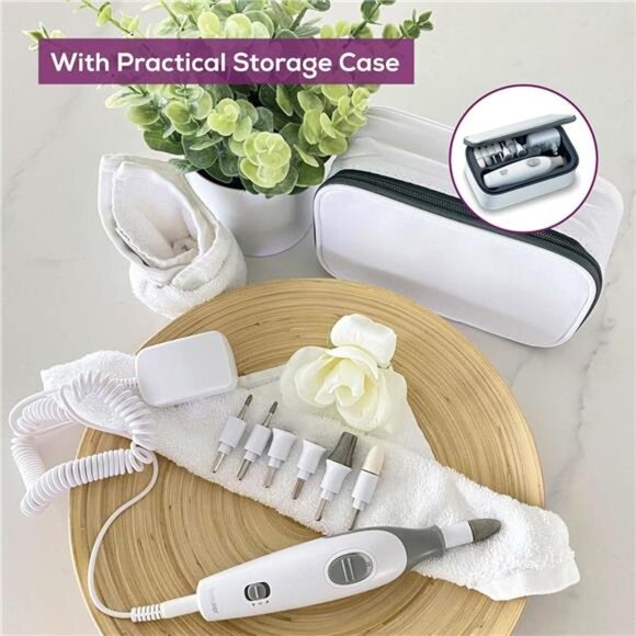 Electric Nail Drill — 7 Attachments, 3 Speeds, 10 ft Cord, and Storage Case - Picture 5 of 7